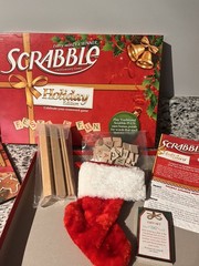 Scrabble HOLIDAY EDITION Board Game Christmas Red & Green Letter Tiles NEW