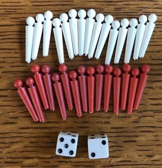 Wm. F Drueke & Sons American Walnut Peg Backgammon #49504 Complete