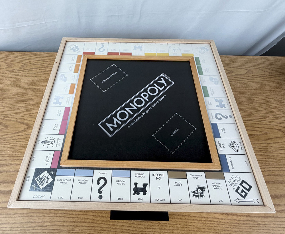 Monopoly Luxe Edition Solid Maple Wood Cabinet Premium WS Game Company Open Box