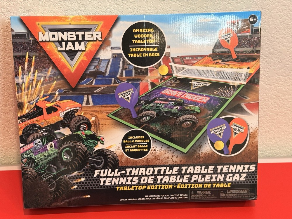 Full Throttle Monster Jam Table Tennis Ping Pong Set Table Tennis
