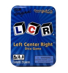 LCR® Left Center Right™ Dice Game – Blue Tin