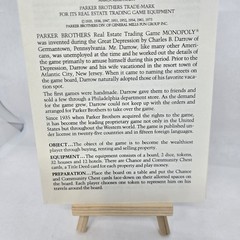 Vintage Classic Monopoly Game Replacement Instruction Manual Rules Booklet ©1973