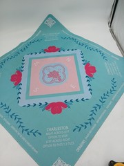 Mahjong Game Table Mat Accessory 31×31 Square Turquoise Pink Charleston Tile