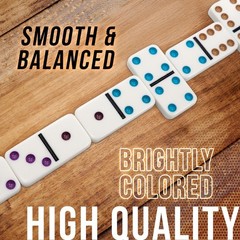 , Double 9 Colored Dot Dominoes Travel Tin Set, 2 to 8 Players Ages 8 to 99