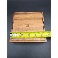 Handcrafted Wooden Tic Tac Toe Game Box 5.5in Travel Puzzle Board Game Case