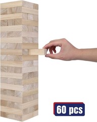 Wooden Giant Tumble Tower Game – 60 Blocks for Thrilling Fun & Skill Development