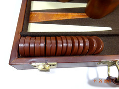 Vintage Cardinal Prestige Backgammon Game with Instructions Beige and Brown