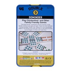 , Double 9 Colored Dot Dominoes Travel Tin Set, 2 to 8 Players Ages 8 to 99