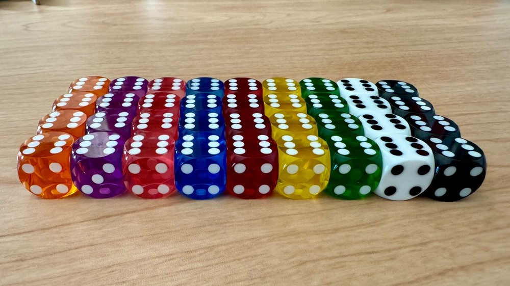 Precision Backgammon Dice-BRAND NEW- NINE COLORS AVAILABLE- THREE SIZES