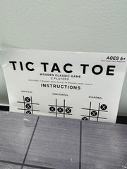 Wooden Tic Tac Toe Classic Board Game 2 Player Family Travel Game Ages 6+