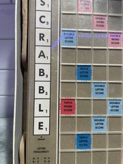 Milton Bradley Scrabble Deluxe Crossword Board Game Rotating Turntable 1988