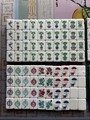 Premium American Mahjong Set – Green Mahjong Tiles and Mat