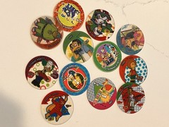 Rare Lot 12 Mexico THE SIMPSONS Tazos Moe Otto Todd Clear Shiny Collector Pogs