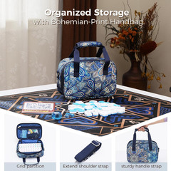 American Mahjong Tile Set with Printed Handbag, 166 Premium Blue Tile and Access