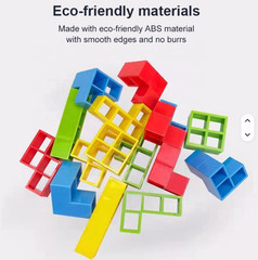 Tetra Tower Balance Game – 48PCS 3D Stacking Puzzle Blocks Educational STEM Toy