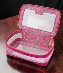 Oh My Mahjong Mahjong Tile Storage Case Organizer Bag Hot Pink Floral NEW