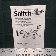 What’s Missing? Snitch Ravensburger Game Ages 5+ 2-6 Players -Ships Free!