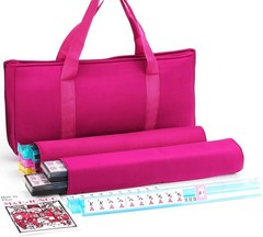 Mose Cafolo American Mahjong Game Set, Pinky Red Carrying Bag,166 Premium Whi…