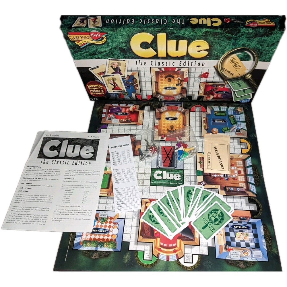Hasbro Clue Board Game Family Kids 1949 Classic Edition 2020 Detective Game Clue
