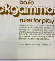 Vintage 1973 Whitman Board Game Backgammon Set Complete Made in USA