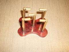 VTGE MAH JONG MAJONG SWIRLED RED BURGUNDY CATALIN BAKELITE CHIP COIN BANK CADDY