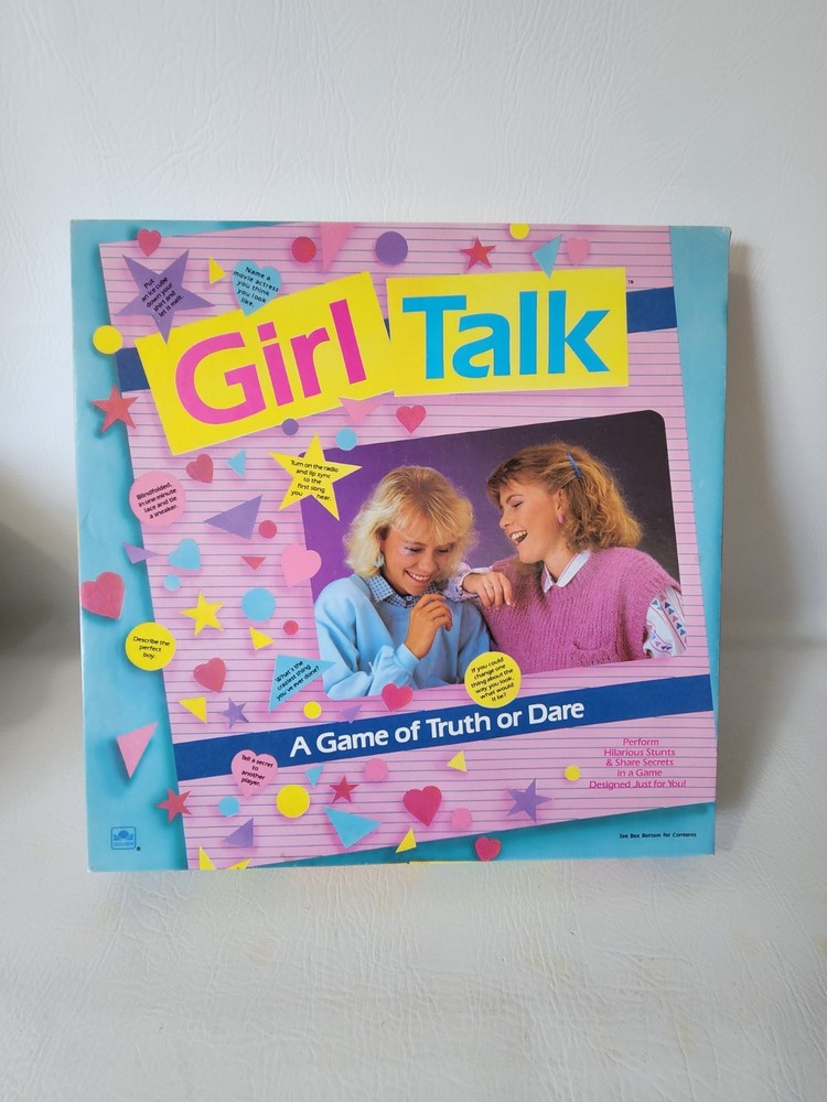 Vtg 1988 Girl Talk Board Game 80’s Kids Teens Girls Truth or Dare Party Game EUC