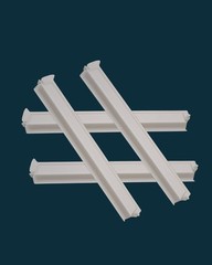 American Mahjong Rack Set of 4 White Acrylic 18.5 Inch with Pushers