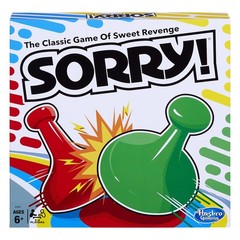 Sorry! Board Game for Kids Ages 6 and Up; Classic Standard, Multicolored
