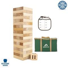 Giant Tumble Tower Stack Game – 54 Wooden Blocks, Grow to 4.2ft, Family & Par…