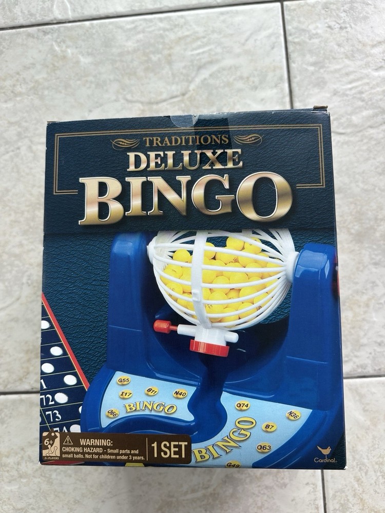Cardinal Games – Traditions Deluxe Bingo Set – Plastic Bingo Cage With 75 Balls