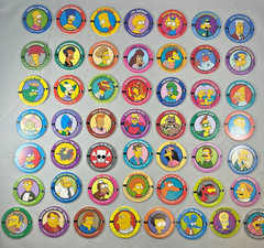 The Simpsons POGS 1994 SkyCaps Bongo Complete 50 Character Set NEAR MINT