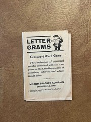1938 Milton Bradley Letter-Grams Cross Word Card Game Cross Word Anagram
