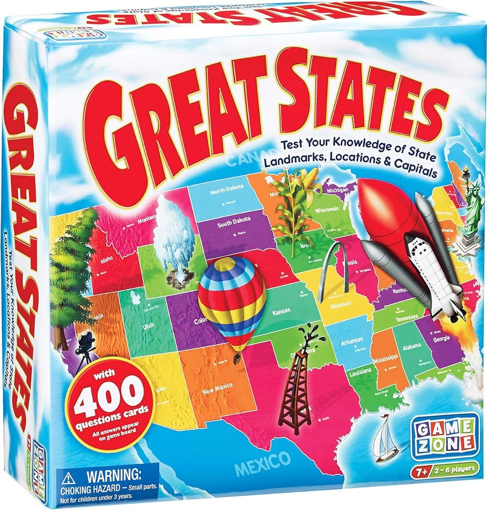 New! Great States Card Game (100 Cards) by Game Zone please see description!