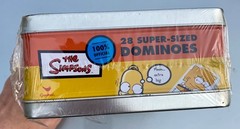 THE SIMPSONS 28 Super-Sized Dominoes Game Lunchbox Style Tin New SEALED 2002 V