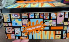 Nickelodeon Trivia Game 2002 Collectable Tin Box SpongeBob Rugrats. Incomplete