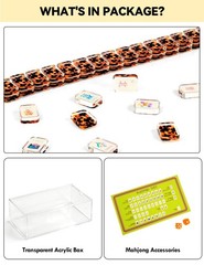 2026 American Mahjong Set (1.3”), 160 Tortoise Shell Mahjong Tiles Acrylic M…