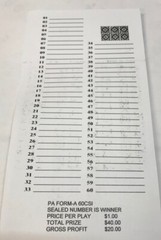One Dozen # 60 Sure Tip Boards (1-60) Pull Tabs/Jar Tickets Free Shipping USA