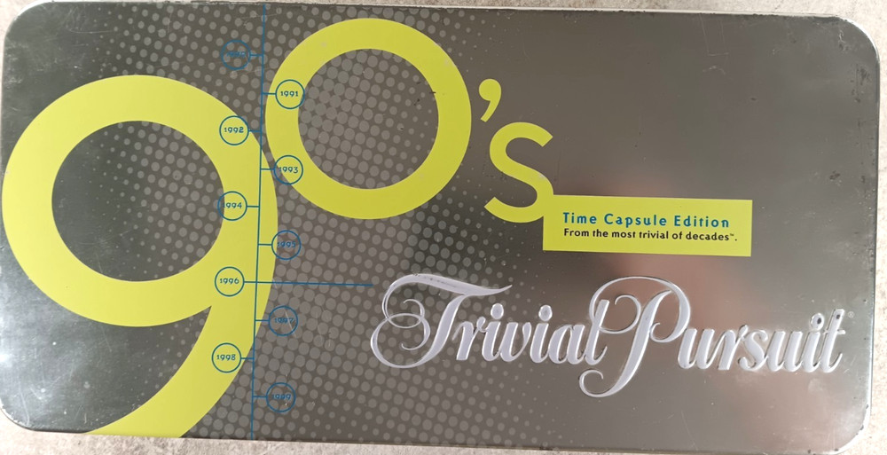 Trivia Pursuit 90’s Time Capsule Edition Parker Brothers Collector Tin