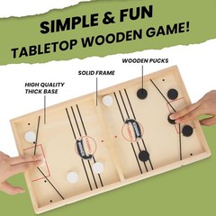 ” Fast Sling Puck Game,Wooden Hockey Game Sling Puck.Desktop Battle Wood..
