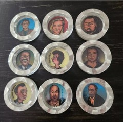 Lot Of 9 Vintage OJ Simpson Trial POGS Slammers 1994 LTD Rainbow Border