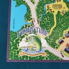 Fishin’ Time Fishing Challenge Board Game 1986 VINTAGE Distinctive Games USA **