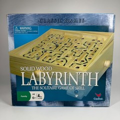 Vintage 2007 Cardinal Solid Wood Labyrinth Oak Finish Solitaire Game of Skill Ma