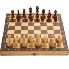 15″ x 15″ Magnetic Wooden Folding Chess Set with 2 Extra Queens, Handmade Game B
