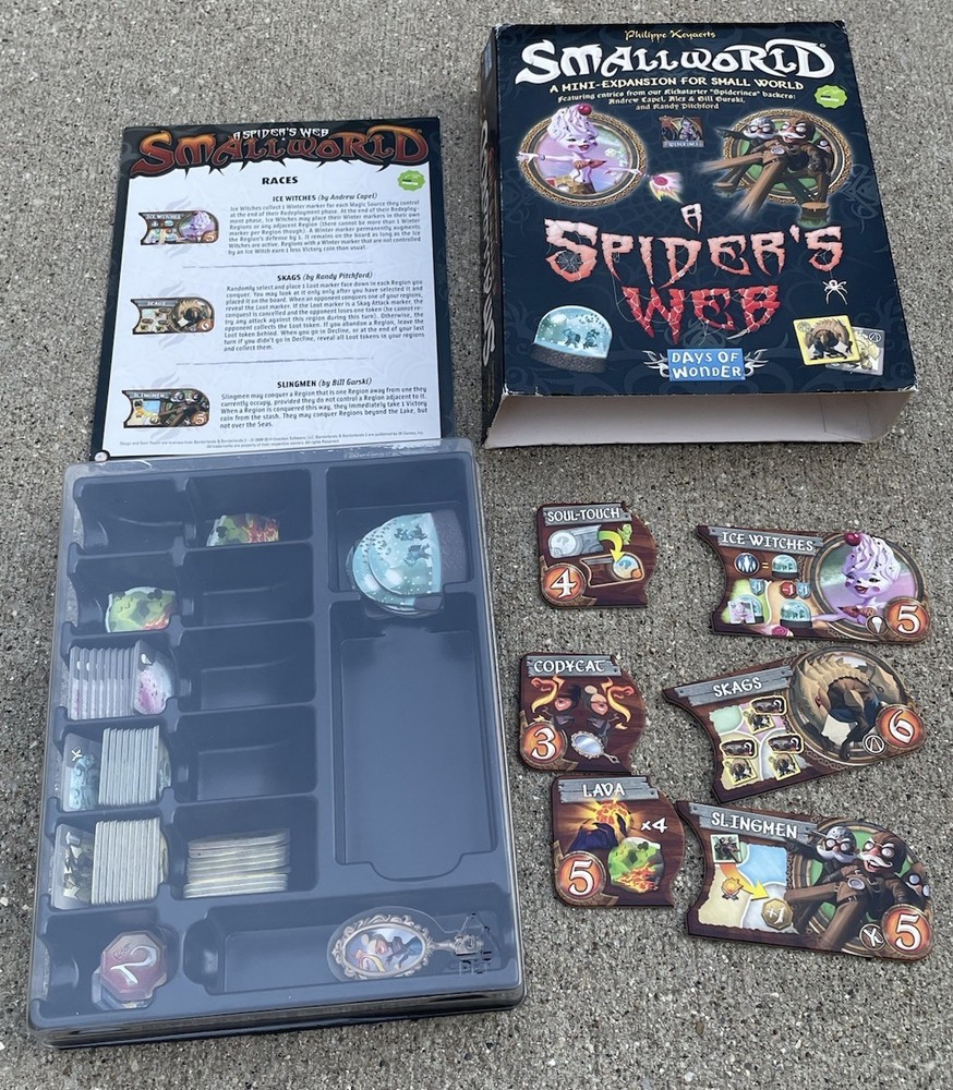 Days of Wonder Smallworld A Spider’s Web Mini Expansion Rare Item Nice Condition