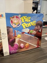 Vintage 1986 Milton Bradley PIG PONG Tabletop Game Complete