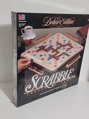 Scrabble Crossword Game Deluxe Edition Turntable 4034 1989 Milton Bradley Sealed