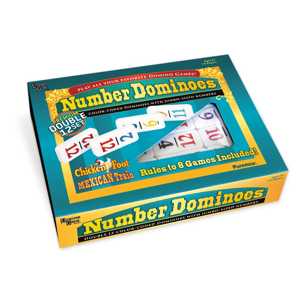 New – Puremco Number Dominoes – Premium Double 12 Set – Ages 6+ | 1-8 players