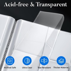 Card Binder 9 Pocket, Fabmaker 396 Pockets 9.8 x 1 x 12.1 inches, Blue