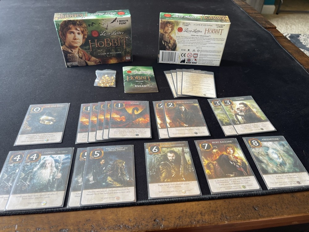 Love Letter Hobbit Battle Five Armies Card Game Board rare Lotr