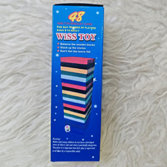 48 Pieces Tumbling Tower Wood Block Amilton Bradley Game, For Ages 8 To Adult